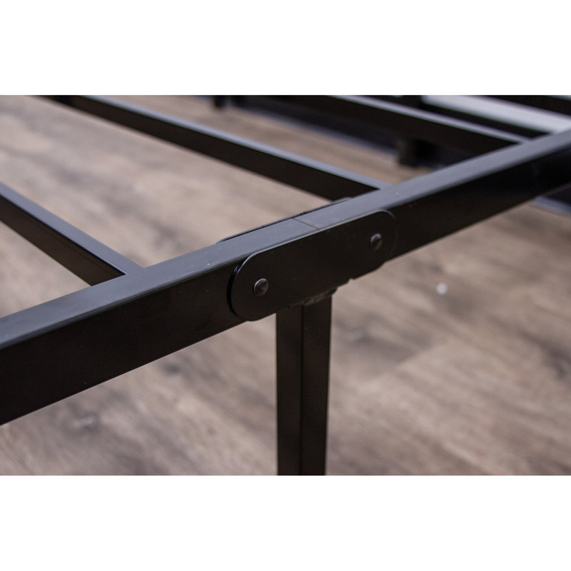 Queen Black Steel Modern Platform Bed Foundation, And Strong, Clean Simple Edges, Storage Space Bed, Frame For 2000 Pounds, Design, Under -