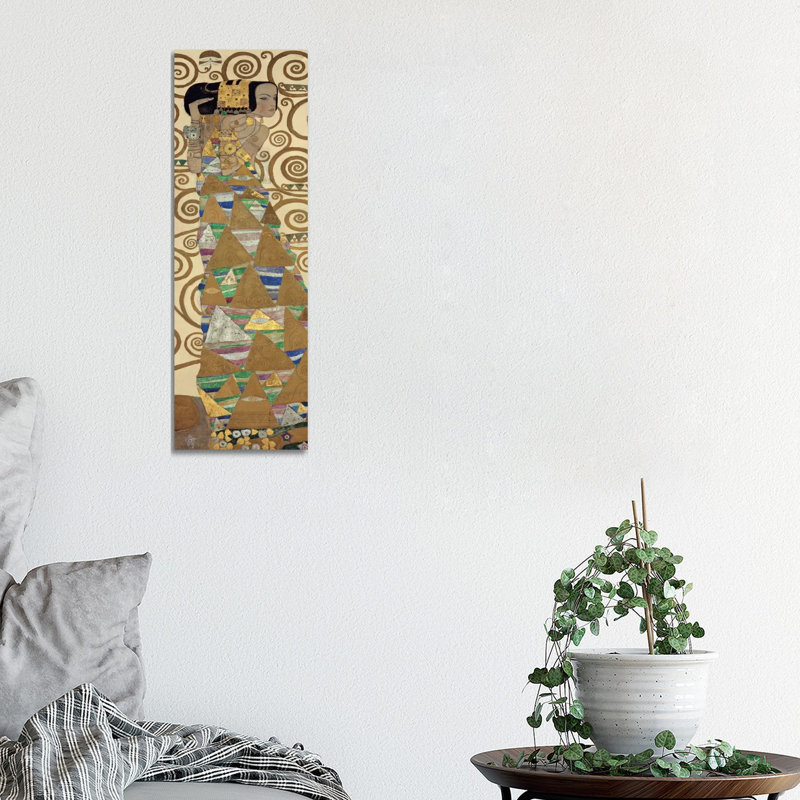 Expectation, Vertical by Gustav Klimt - Wrapped Canvas Panoramic Print, 30.48 cm H x 91.44 cm W x 1.91 cm D