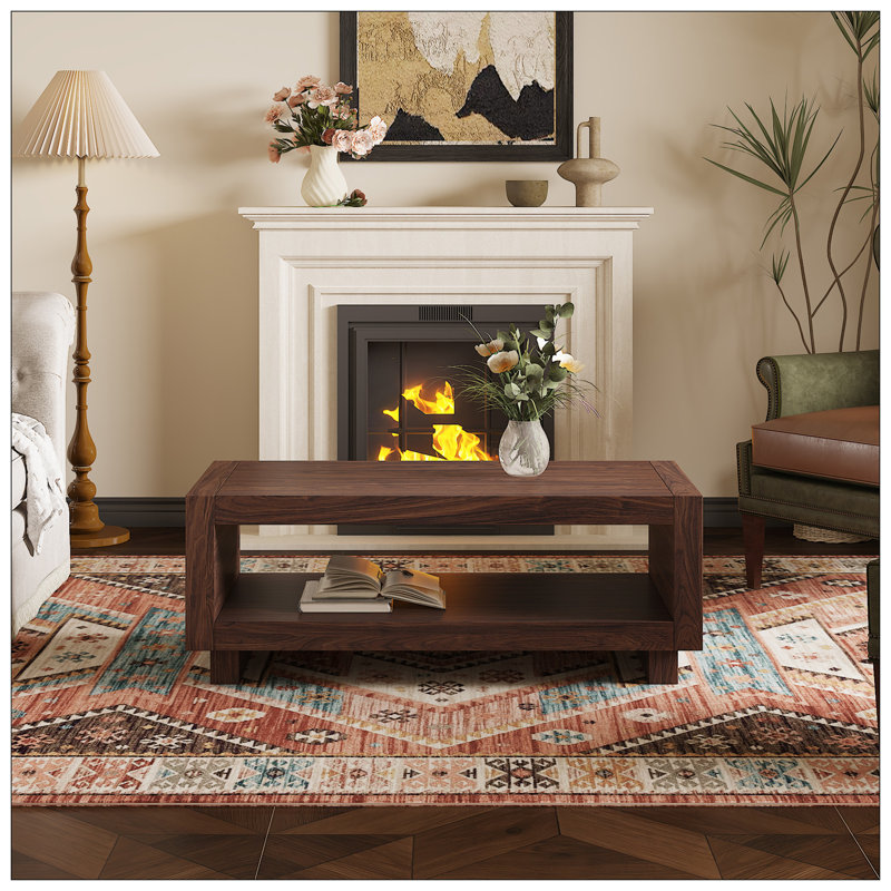 Table basse rectangulaire, Noyer