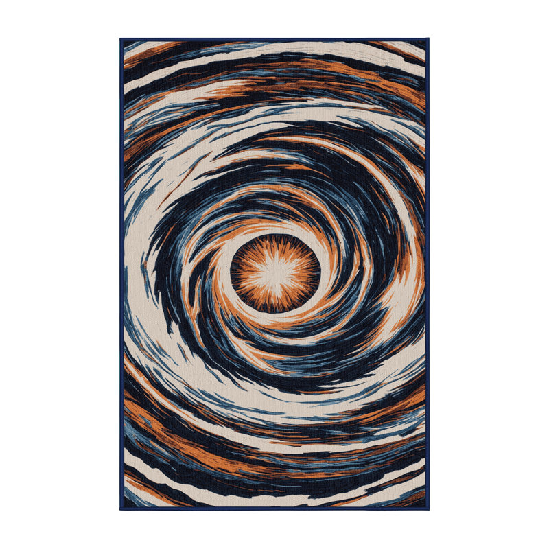 Machine Washable Space Purple Area Rug, Runner 2' x 5'