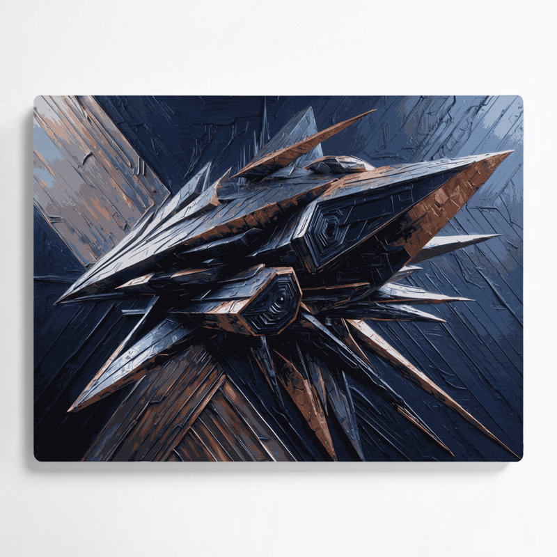 Art mural gris Sci Fi, H 96 po x l 120 po x P 0,05 po