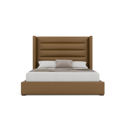 Vegan Leather Wingback Bed