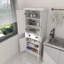 Armoire de rangement pour garde-manger autoportante 71 po 71 po - 4 portes, 1 tiroir, 2 tablettes réglables
