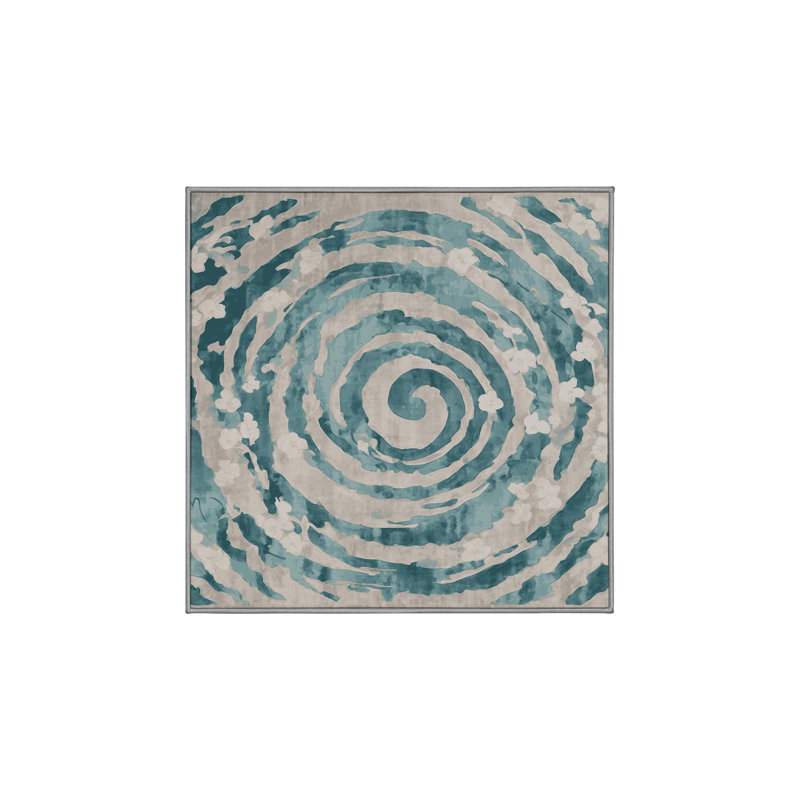 Machine Washable Gray Area Rug, Square 8'