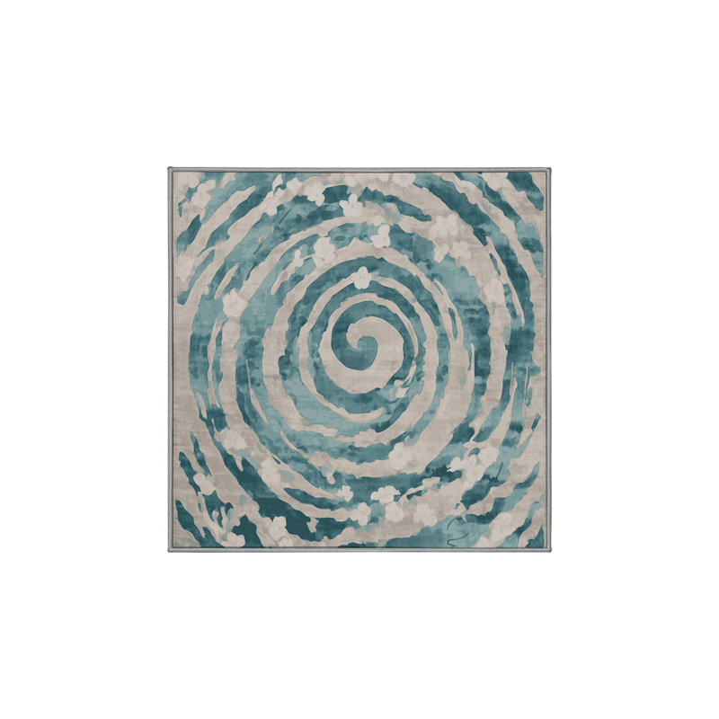 Tapis gris lavable à la machine, Carré 8 pi