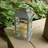 Silver Solar Powered Lantern with LED Candle