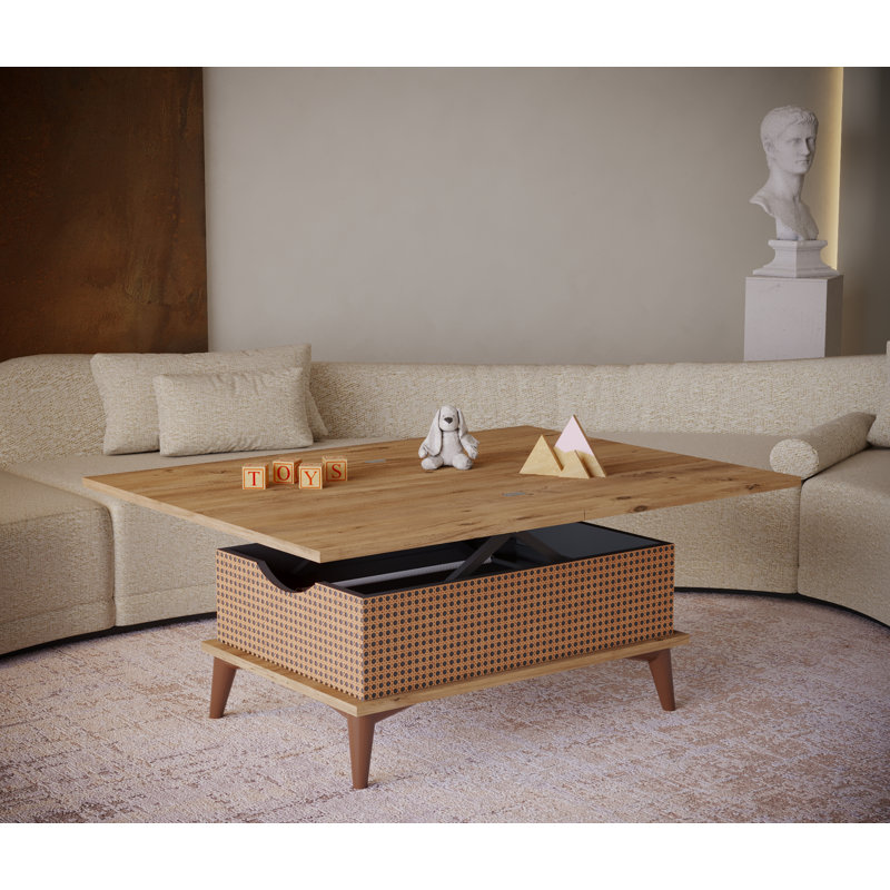 Armory Lift Top Four Leg Coffee Table with Storage, Walnut