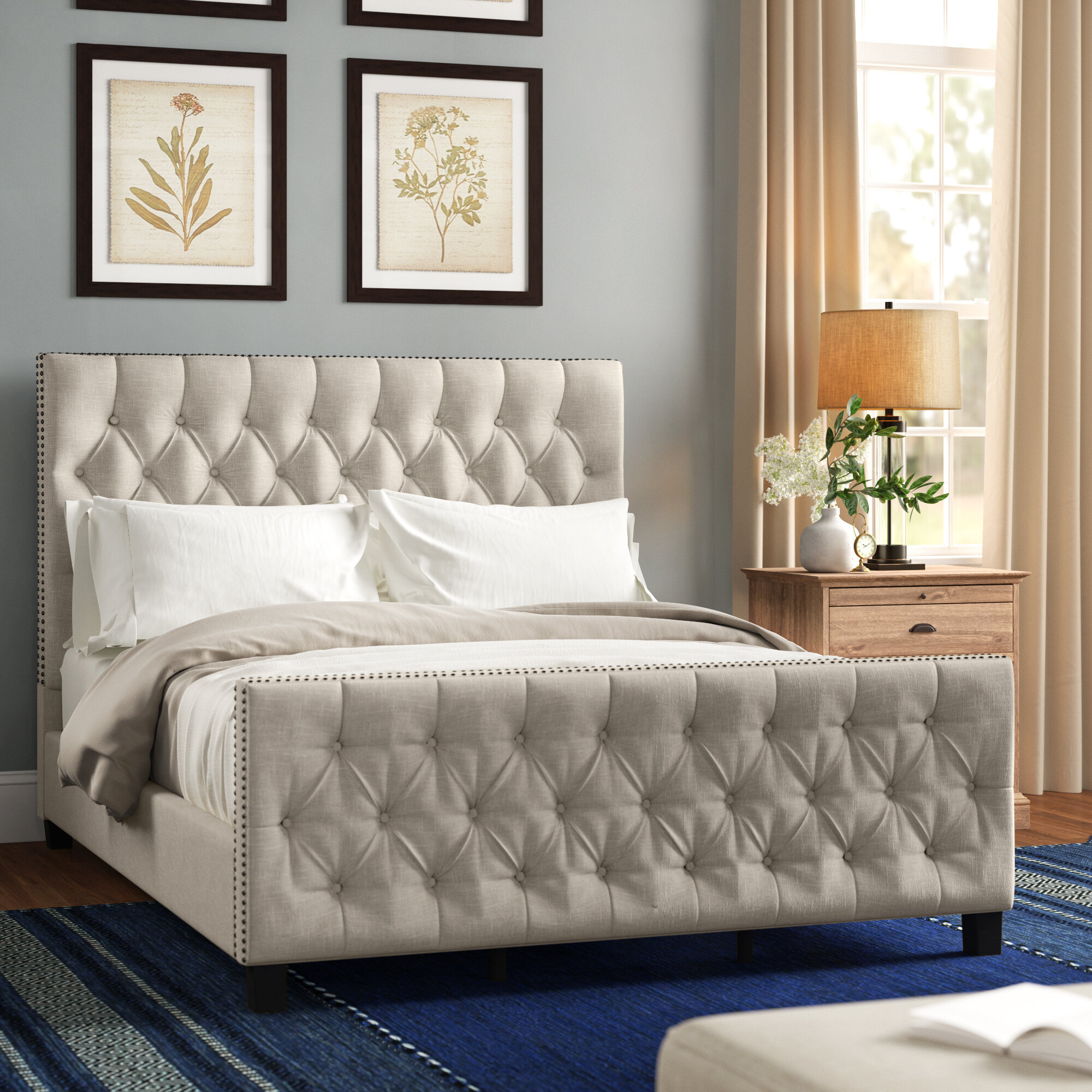 Isolde upholstered panel deals headboard