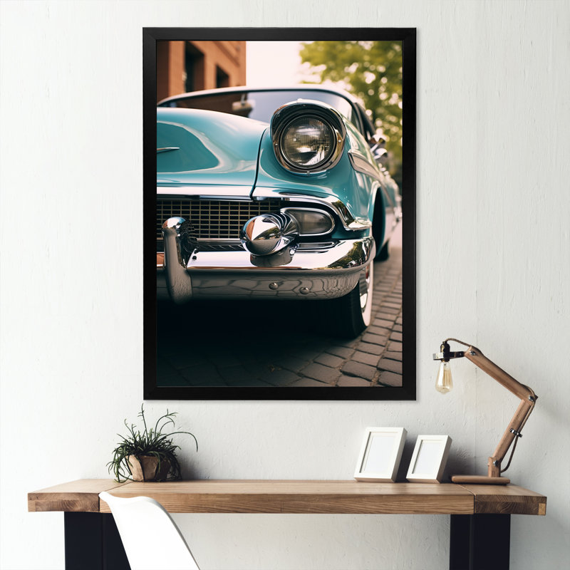 Photographie rétro de voiture cubaine II - voiture, art mural américain ancien, Cadre flottant doré