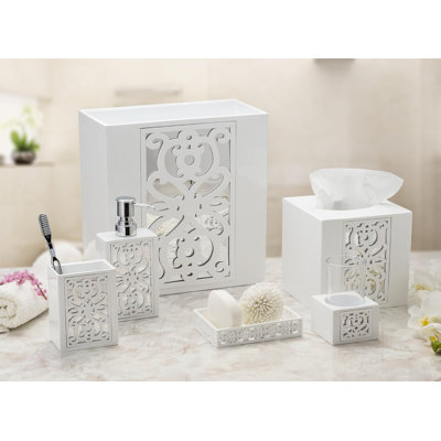 Mirror Janette Style 6 Piece Bathroom Accessories Set