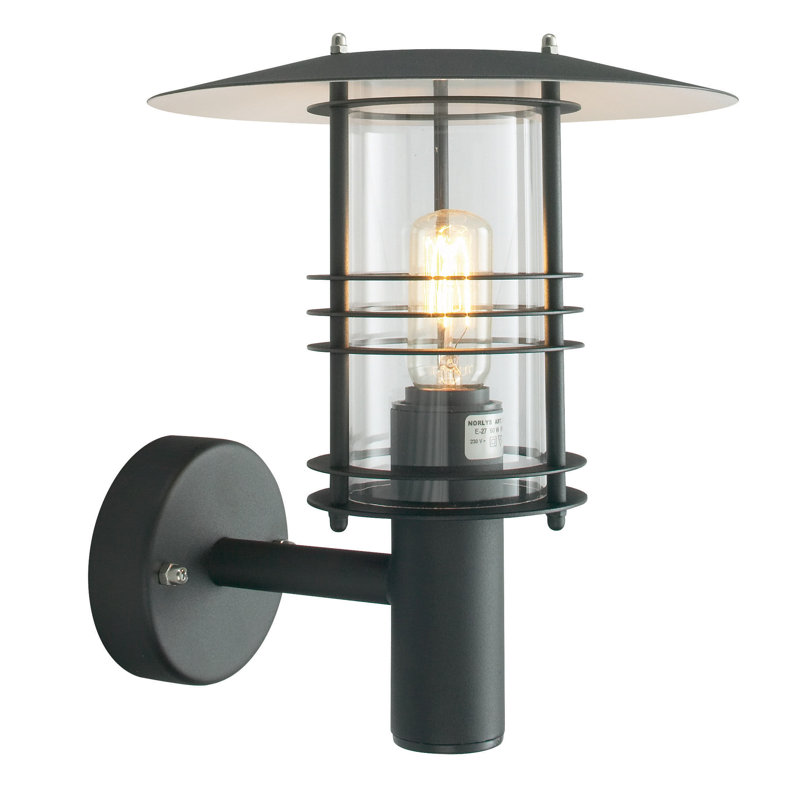 Outdoor Armed Sconce, Black, 31cm H x 27cm W x 29cm D