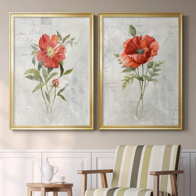 Lin pivoine - ensemble de 2 peintures sur toile