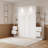 Murphy Bed Wall Bed with Shelves, Drawers and LED Lights-123407981-96227677