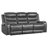 Denby 86.5" Traditional Faux Leather Power Double Reclining Sofa with Integrated Drop-Down Console, Classic Nailhead Trim Detailing-1853807178-1871774511