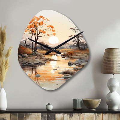 Horloge murale asymétrique orange et orange