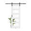 Porte de grange coulissante en verre transparent blanc apprêté 5-Lite avec trousse de quincaillerie d'installation / aucun assemblage requis-120817894-120817890