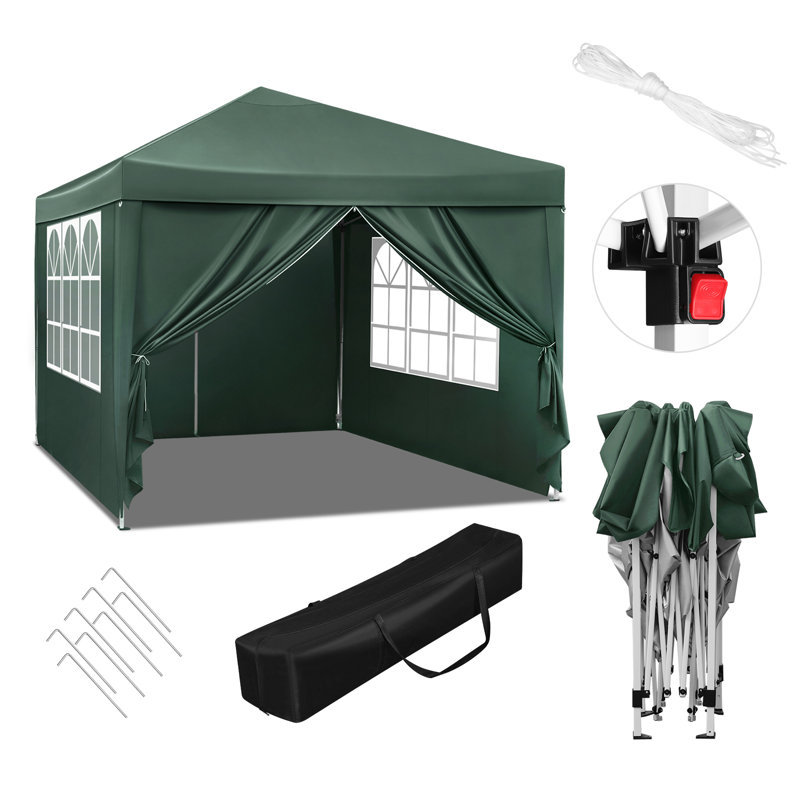 Pavillon Pop-Up Wasserdichter Faltpavillon Sonnenschutz Event Pavillon Gartenpavillon Auf Terrasse Camping Festival Pagodenzelt Aus Oxford Metallrahmen 3 X 3 M