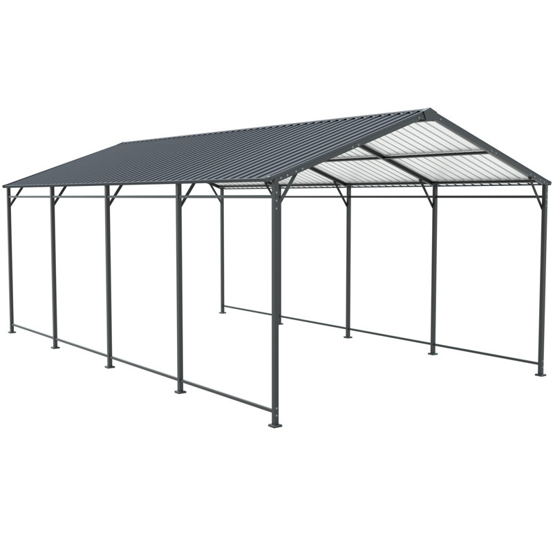 Abri de voiture extérieur robuste en métal 12 * 21 pi, stable sur diverses surfaces, idéal pour les Concerts galvanisés protège les véhicules des intempéries, Structure boue