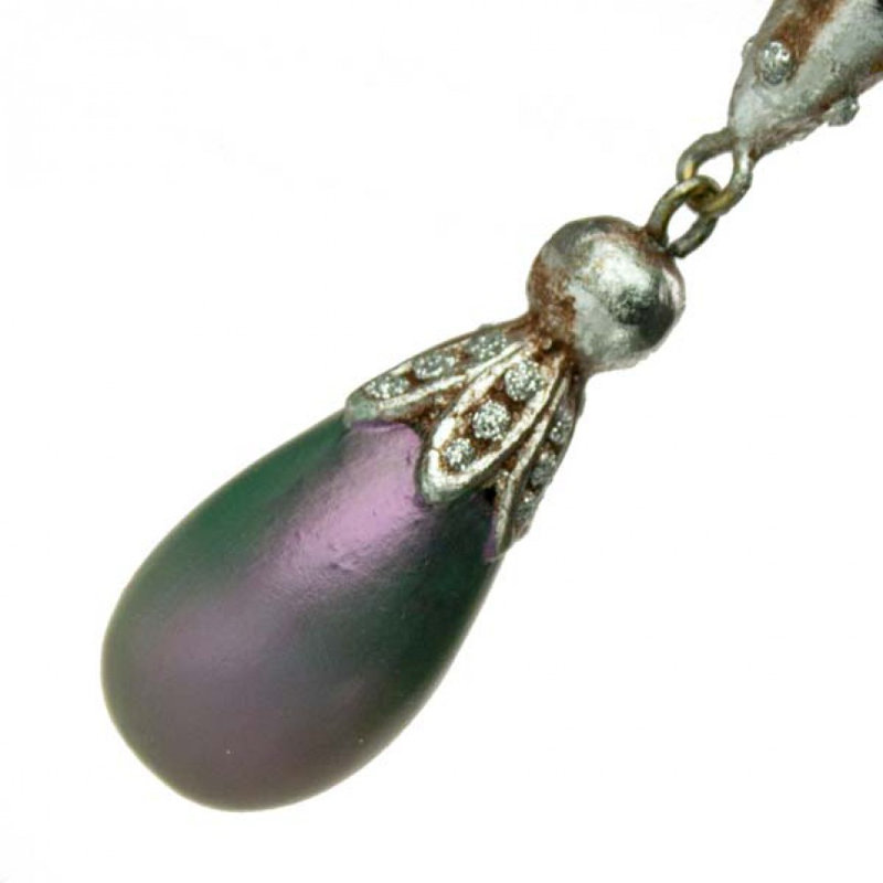 20cm Finial Ornament, Iridescent Purple