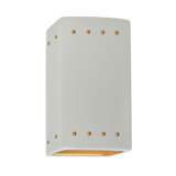 Mirabel - Small Rectangle W/ Perfs - Outdoor Closed Top & Bottom Wall Sconce - Gloss White - Dedicated LED/C