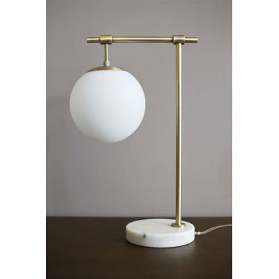 Lampe de bureau argentée 21 po Agustin