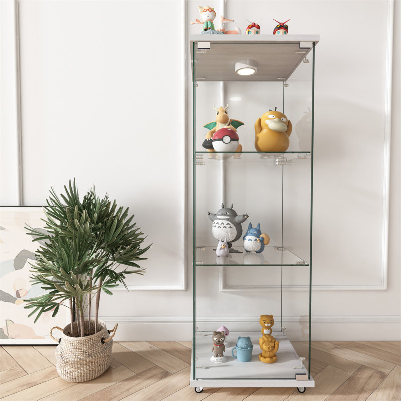 Vitrine moderne en verre avec lumières DEL, Blanc