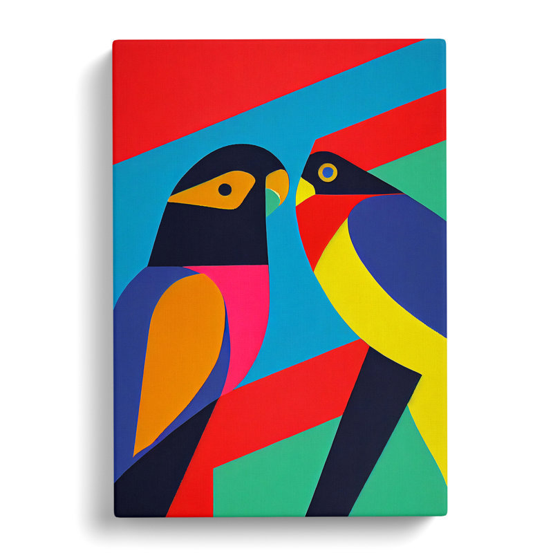 CAN-V0523-1758X Parrot Suprematism - Wrapped Canvas Print, 76cm H x 50cm W
