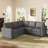 Hoelscher L-shaped Sleeper Sectional Upholstered Sofa Bed With Storage Space Polyester Dark Gray-122510075