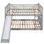Lit superposé double gris avec glissade - Contrôle de la qualité, fonctionnel pour les petites chambres, ajoute du plaisir, convient à deux matelas peu encombrants, glissade intégrée, décoration de chambre à coucher esthétique, matelas, confortable