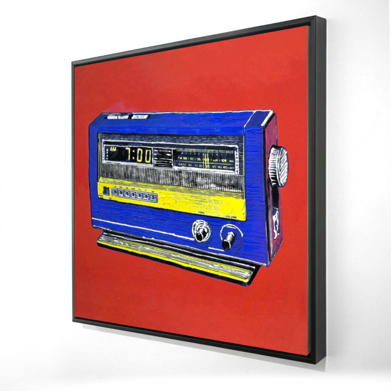 "Alarme radio rétro" sur toile, Rouge