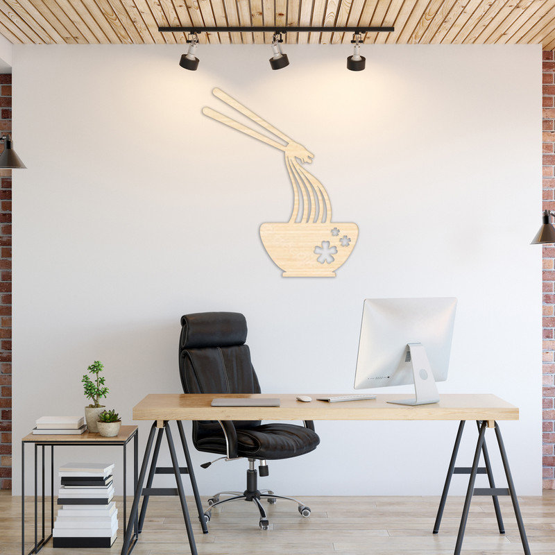 Art mural abstrait de nouilles et de baguettes - ACM, H 32 po x l 26,4 po x P 0,25 po, Argent
