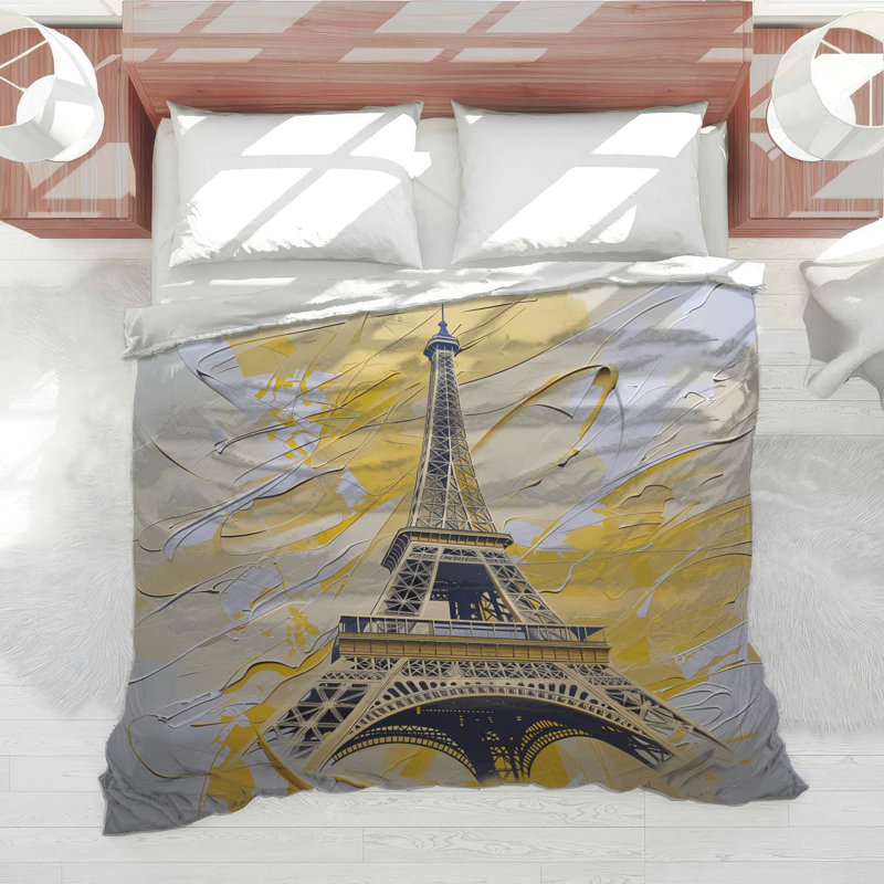 Eiffel Tower Bedding Architecture Comforter Modern, Twin