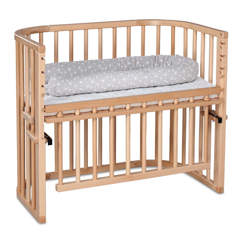 babybay Maxi Comfort Plus co-sleeper, Natural Varnish