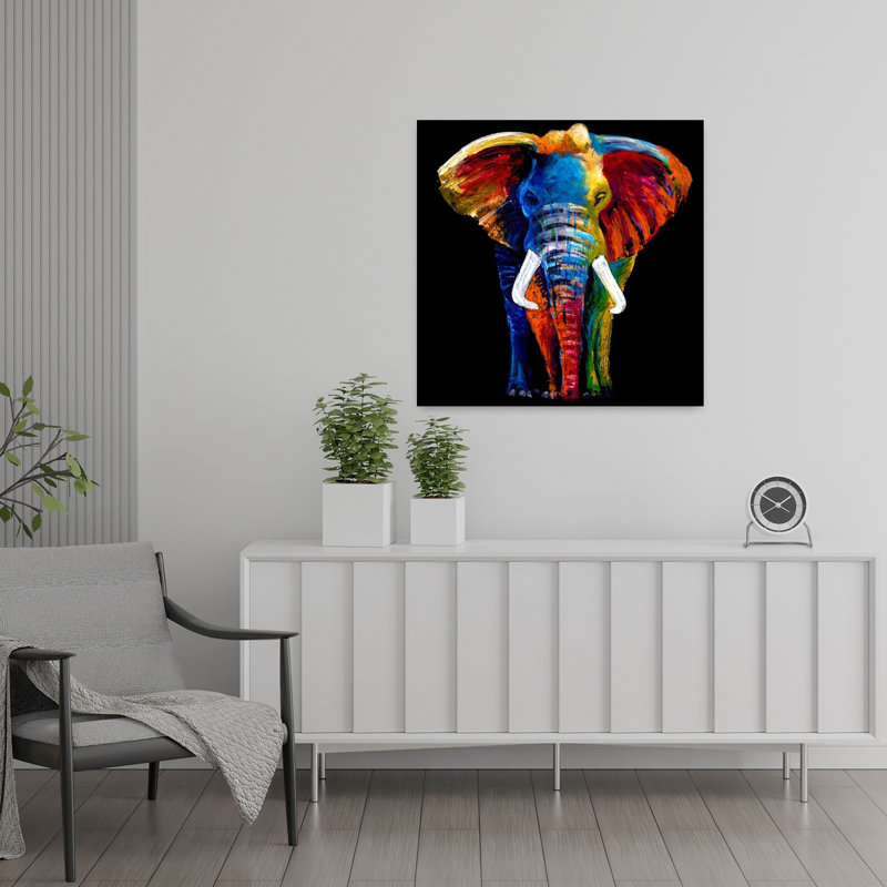 Éléphant, art contemporain de la faune, H 24 po x l 24 po
