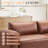 Benthe 95'' Modern Square Arm Leather Fatty Sofa Brown Down-1367532406