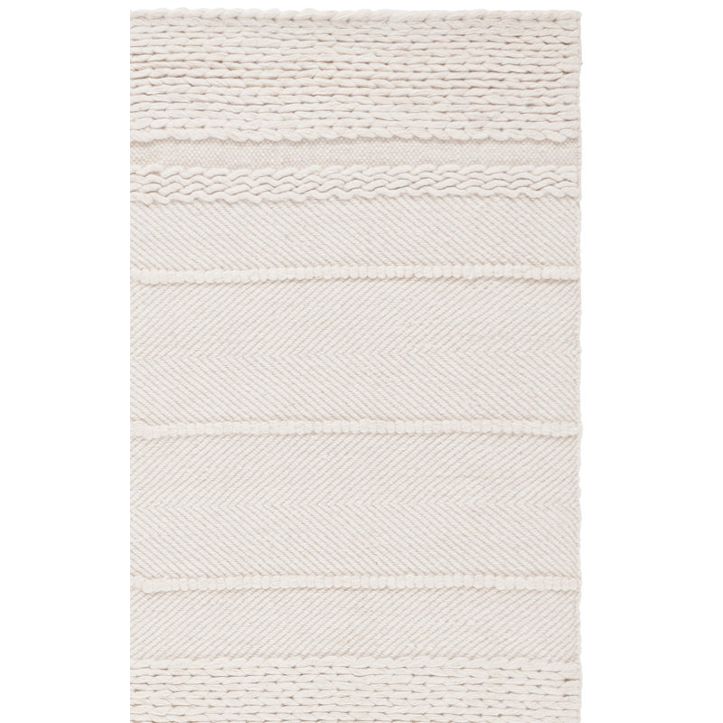 Brookneal Striped Hand-Woven Flatweave Wool/Cotton Natural Area Rug, Square 8'