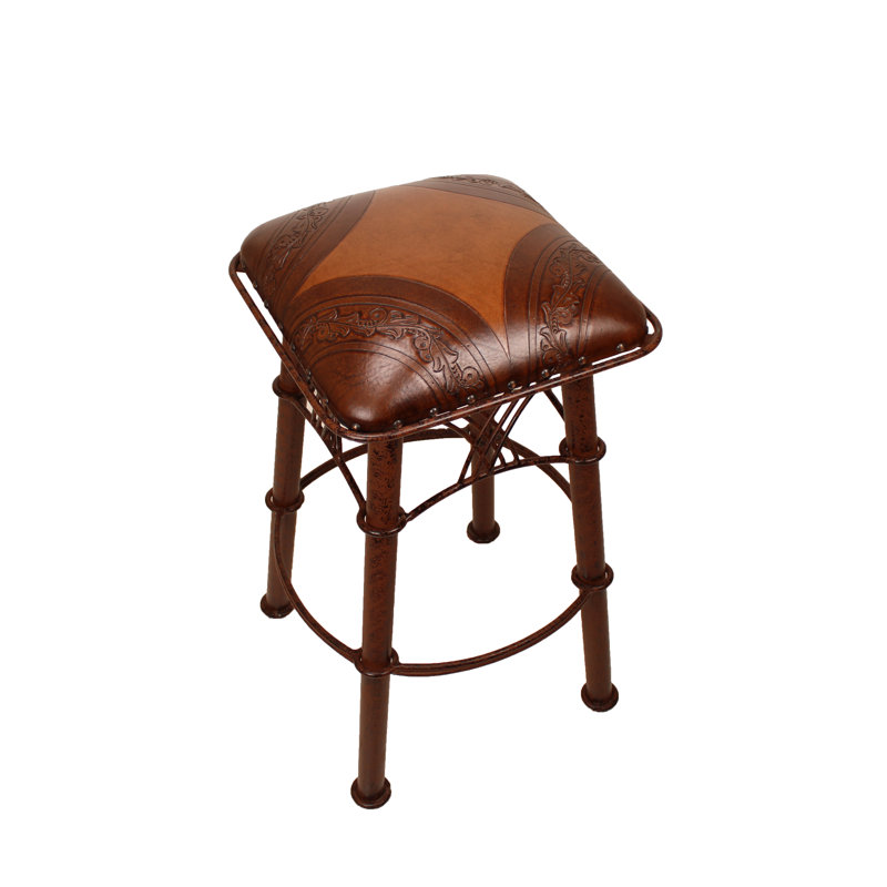 Tabouret 30 "Montana, Brun antique / motif deux tons