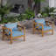 Fauteuils club d'extérieur en bois d'acacia avec coussins (ensemble de 2) - Chaises de conversation résistantes aux intempéries pour patio / jardin-2066711812