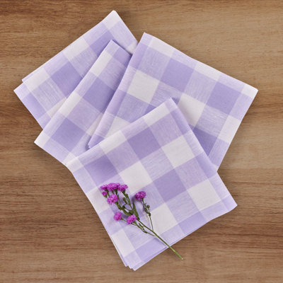 Buffalo Check - 100% Pure Linen Dinner Napkins