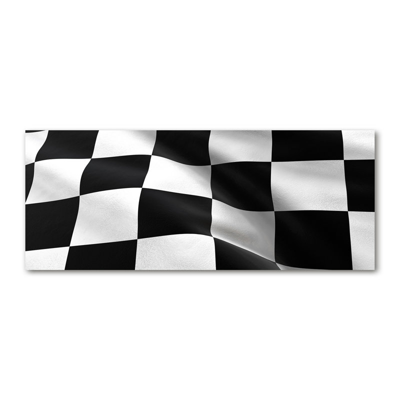 Finish Flag - No Frame Print on Glass, 50cm H x 125cm W x 2cm D