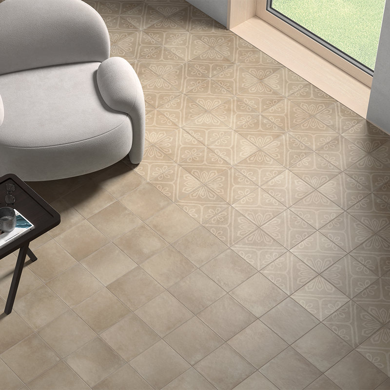 Carreau de porcelaine mat 8 po x 8 po Camarada, Taupe