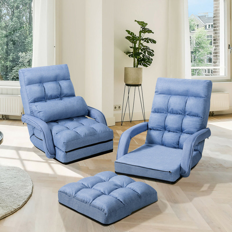 Chaise longue inclinable Kellems, Bleu, Bleu