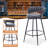 Safeer 28" Counter Height Bar Stools Set of 6 - 360° Swivel with Suede Fabric & Modern Woven Design, Backrest & Footrest for Kitchen Cafe Pub-335193499