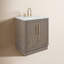 Hugo 30 In. Single Sink Carrara White Marble Countertop Vanity In Grey Oak With Gooseneck Faucet-690267715-767333512