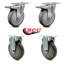 5 Inch Polyurethane Swivel Top Plate Caster Set 2 Lock Brakes 2 Rigid SCC-101372029