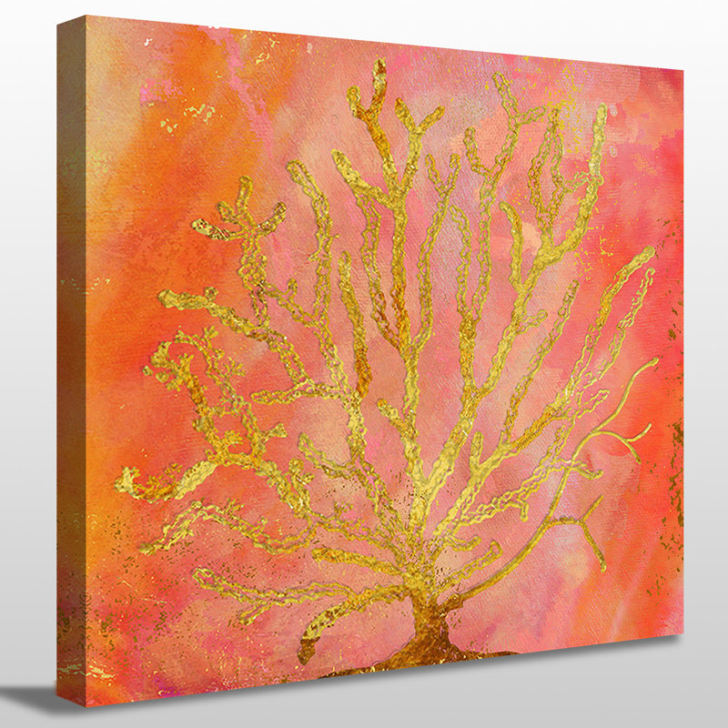 « sea corail 1 », impression, H 36 po x l 36 po x P 1,5 po, Toile tendue