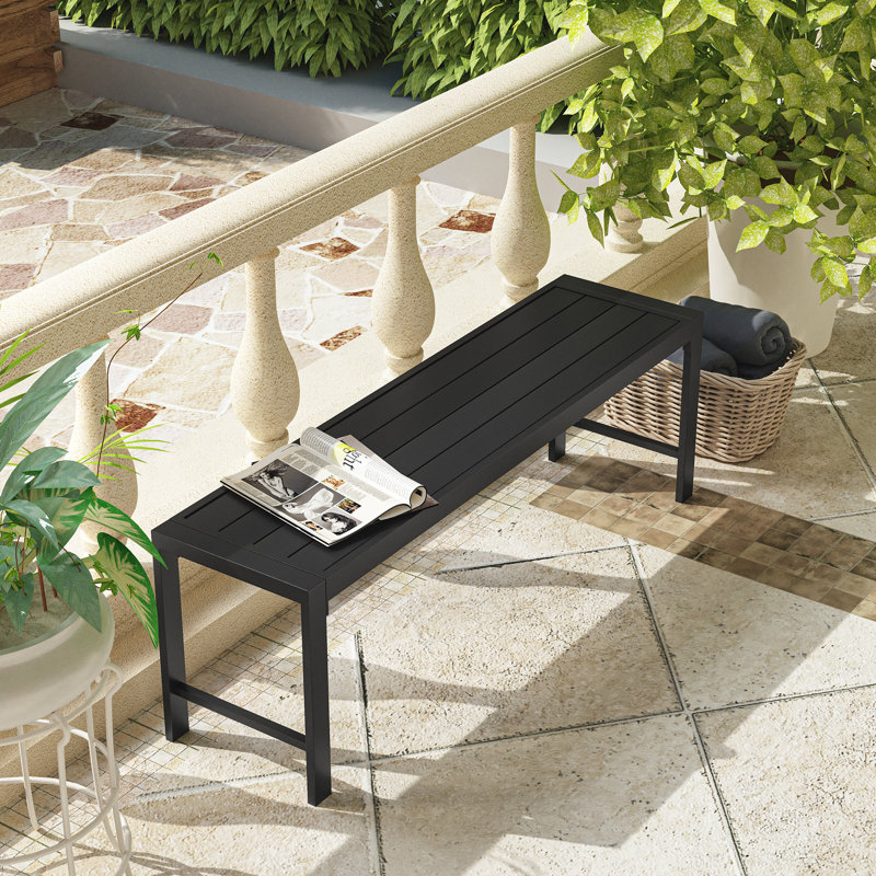 Banc d'extérieur en métal Doneta, Noir