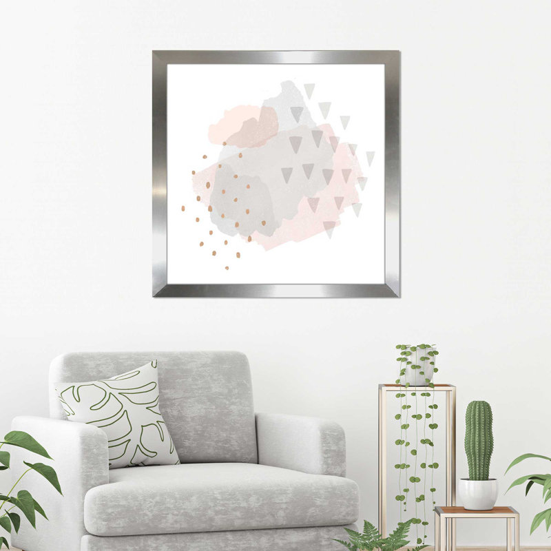 «Lovely Blush IV», reproduction de peinture à l'aquarelle, H 37,5 po x l 37,5 po x P 1 po, Encadrement argenté