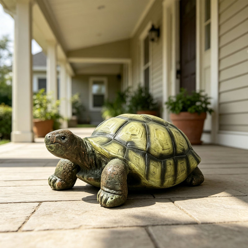 Grande statue de tortue, sculpture de jardin en béton, décoration réaliste pour l'intérieur et l'extérieur