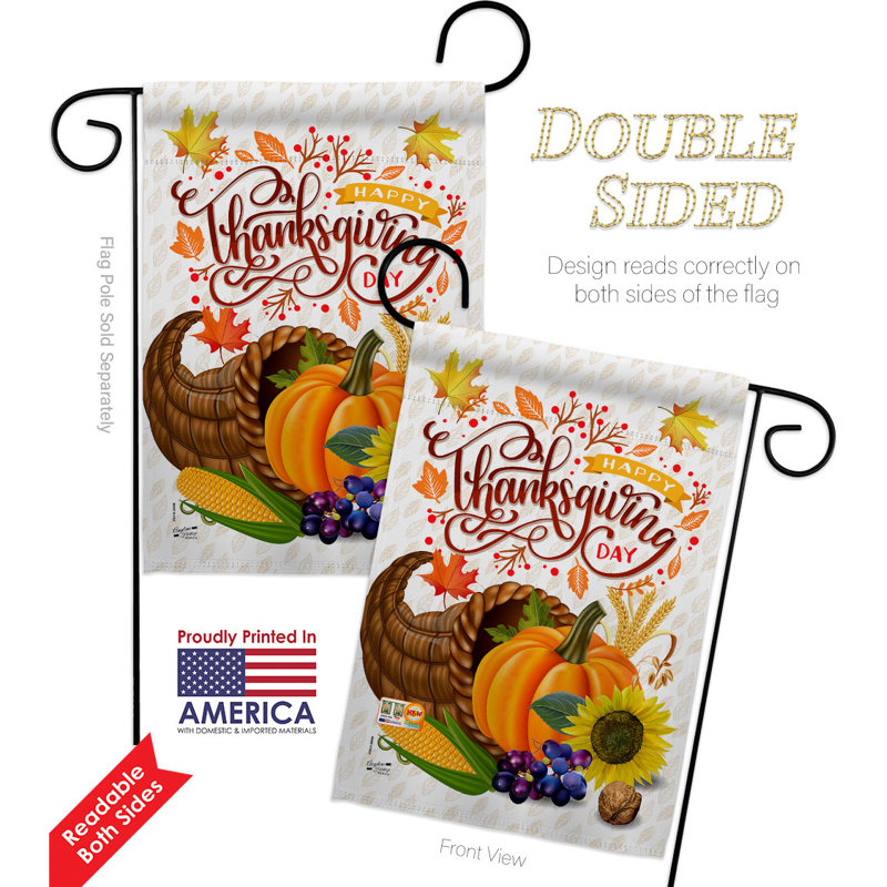 Ensemble de drapeaux en polyester 18,5 po x 13 po Thanksgiving